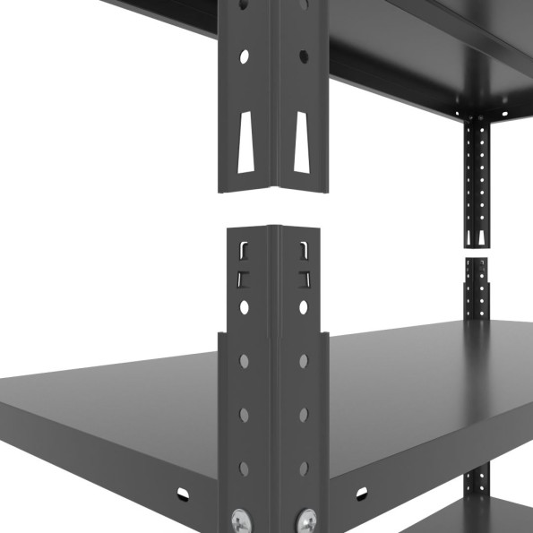 Стелаж металевий 220х100х50 см ЧОРНИЙ 6 полиць з металу РУНА для дому, комори, кухні -
                                                        Фото 4